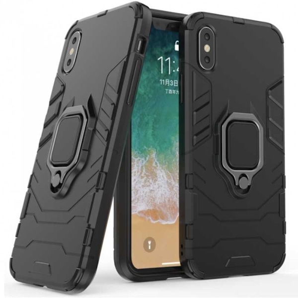 iPhone XS Max Stöttåligt Skal med Ringhållare ThinArmor Svart
