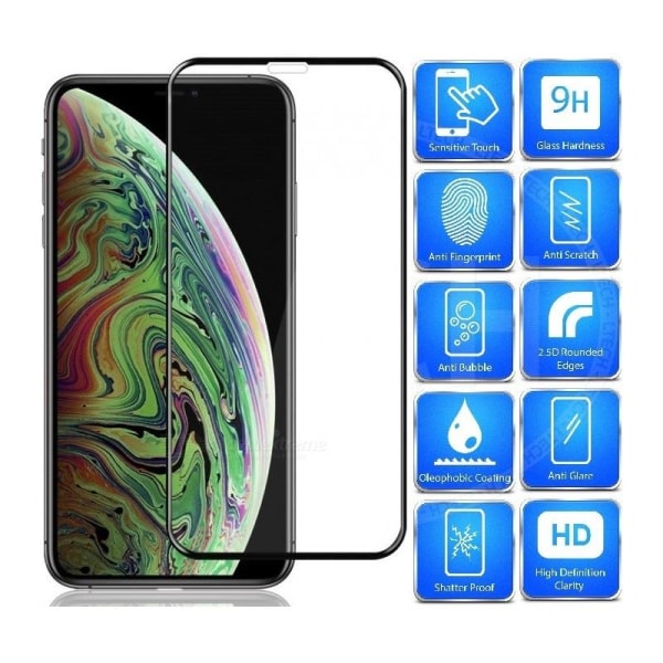 2-PACK iPhone XS Max Fullframe Härdat glas 0.26mm 2.5D 9H Transparent