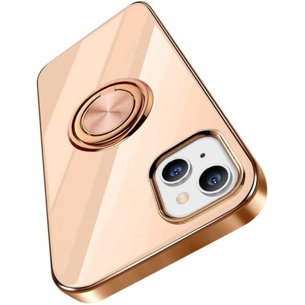 iPhone 14 Plus Elegant & Stöttåligt Skal med Ringhållare Flawles Rosa