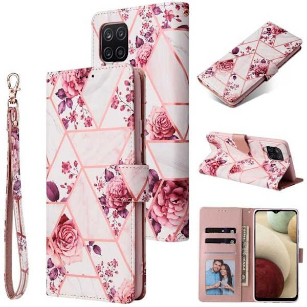 Samsung A12 5G Trendikäs lompakkokotelo Sparkle 4-FACK Pink