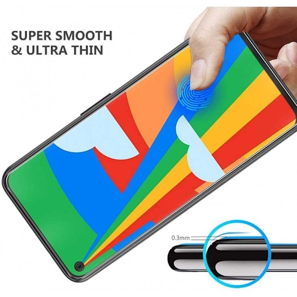 2-PAK Google Pixel 5 hærdet glas 0,26 mm 2,5D 9H Transparent