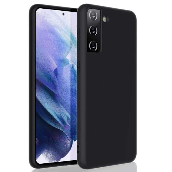 Samsung S22 Gummibelagd Mattsvart Silikon Skal Svart