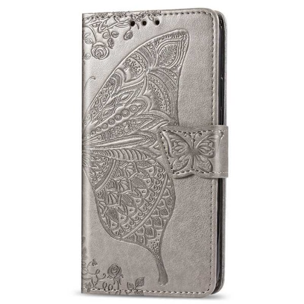 Samsung S10 Plus Pung etui PU-Læder 4-KOMPARTMENT Motiv Sommerfugl Rosenguld