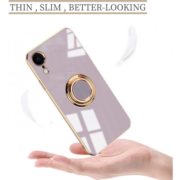 iPhone XR Elegant & stødsikkert cover med ringholder fejlfri Rosa