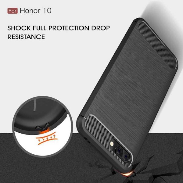Huawei Honor 10 Stöttåligt Stötdämpande Skal SlimCarbon Svart