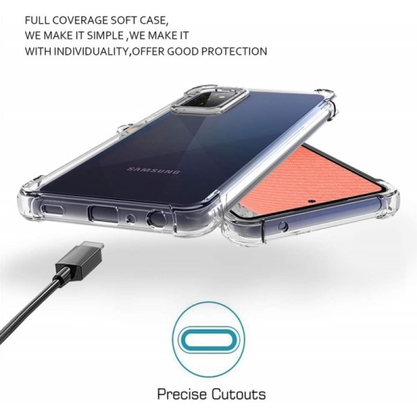 Samsung A72 5G stødabsorberende silikone Shell Shockr Transparent