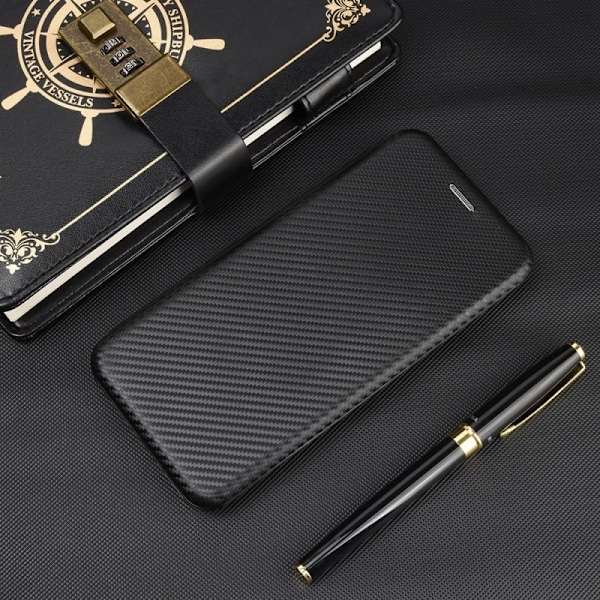 iPhone XS Max Flip Case Kortrum CarbonDreams Black