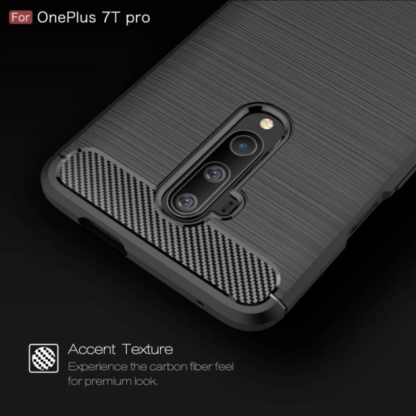 OnePlus 7T Pro Iskunkestävä SlimCarbon-kuori Black