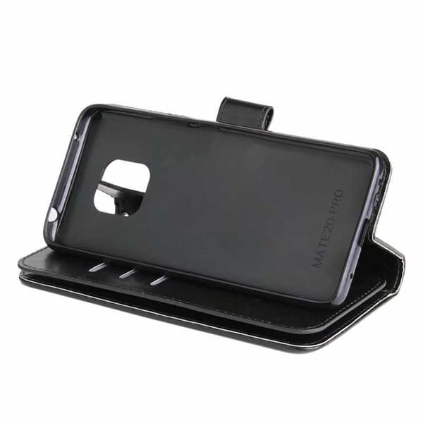 Mate 20 Pro -käytännöllinen lompakkokotelo 10 taskulla Black