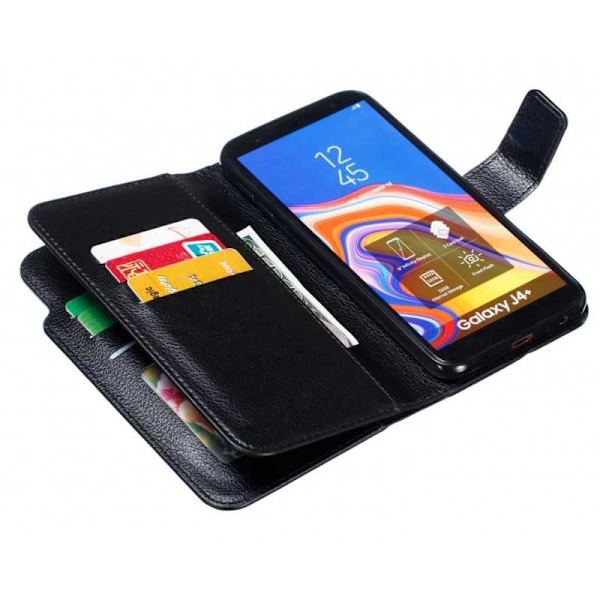 Samsung J4 Plus praktisk pungetui med 12-bakker Array V4 Black