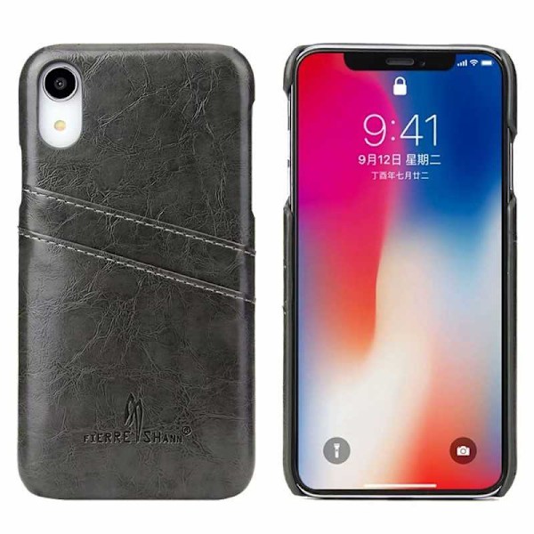iPhone XR Skal Korthållare Retro Svart