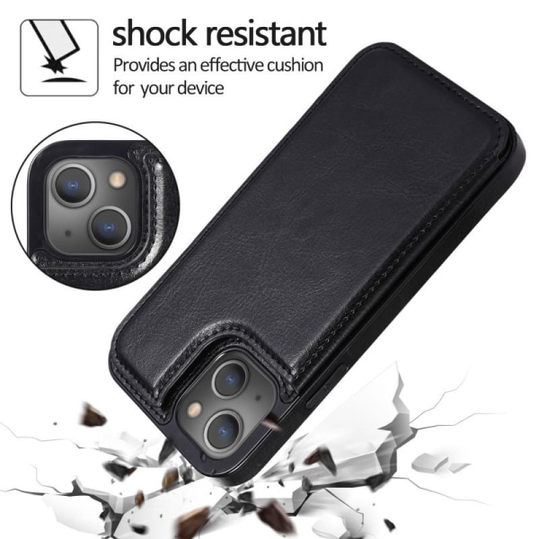 iPhone 13 Shockproof Cover Card Holder 3-SLOT Flippr Svart