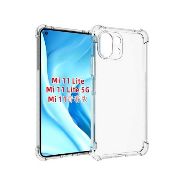 Xiaomi Mi 11 Lite stødabsorberende silikone Shell Shockr Transparent