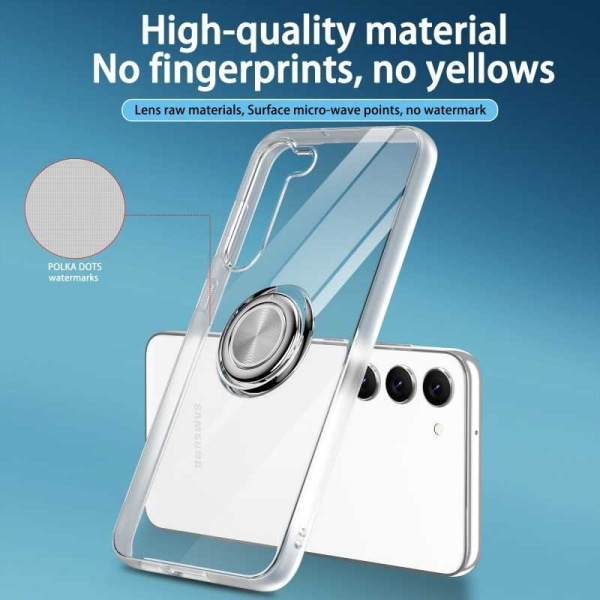Samsung S23 Støtsikker Deksel med Ringholder Fresh Transparent