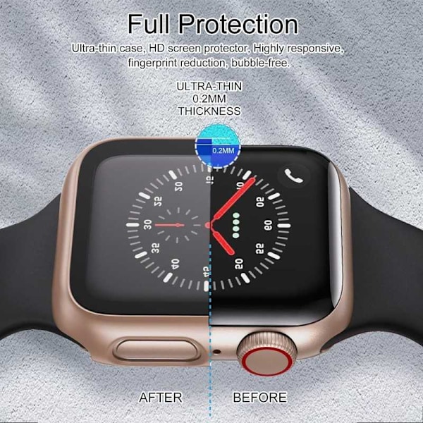 2in1 stødabsorberende skal 9H hærdet glas Apple Watch 45mm - Rose guld