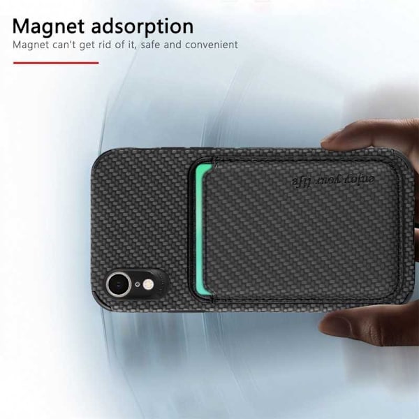 iPhone XR Stöttåligt skal med Magnetisk Korthållare Magsafe RFID Svart