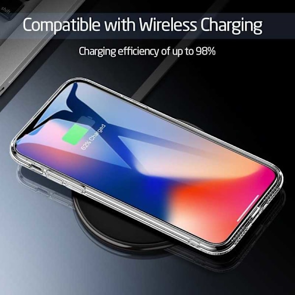 iPhone XS Max stødabsorberende skal 9H hærdet glas bagside af glas Transparent