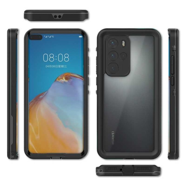 Huawei P40 Pro Heltäckande Vattentät Premium Skal - 2m Transparent