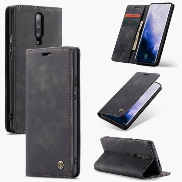 OnePlus 7 Pro Elegant Flip Case CaseMe 3-FACK Black