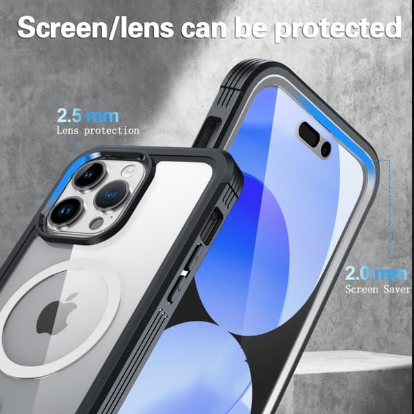 iPhone 15 Plus Heltäckande Magsafe Premium 3D Skal 3in1 ThreeSixty