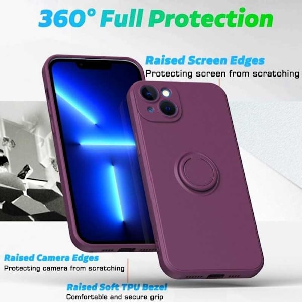 iPhone 14 iskunkestävä kotelo CamShield-renkaan pidikkeellä Rosa