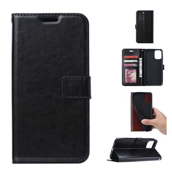 Samsung A72 5G Pung Etui PU Læder 4 RUMM Black