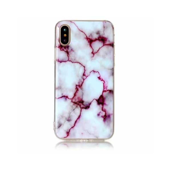 iPhone X / XS Stötdämpande Marmorskal Glossy Black Variant 1