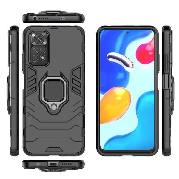 Xiaomi Redmi Note 11 / 11S Stöttåligt Skal med Ringhållare ThinArmor Black