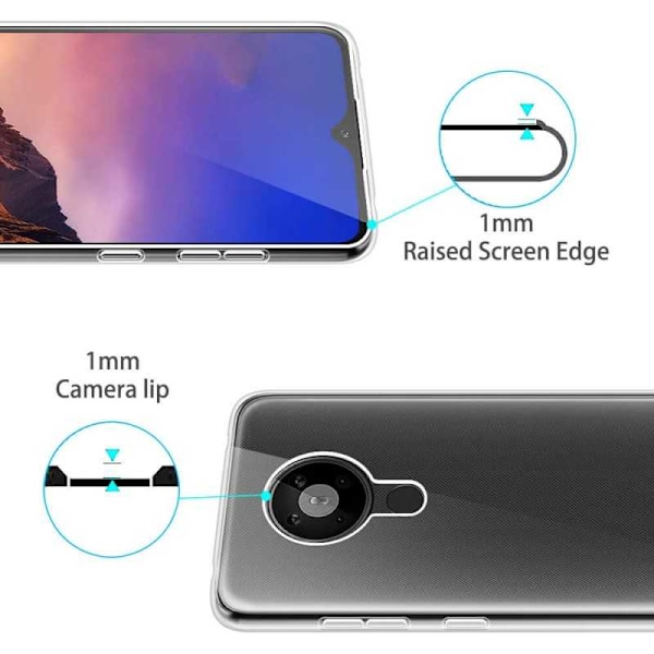 Nokia 3.4 Stöttåligt Genomskinligt Skal Simple Transparent