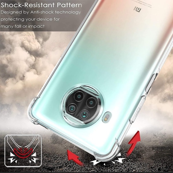 Xiaomi Mi 10T Lite iskuja vaimentava silikonikotelo Shockr Transparent