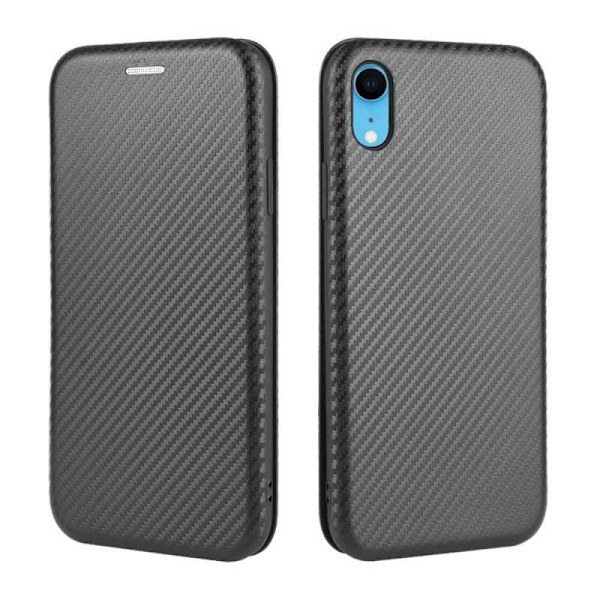 iPhone XR Flip Case Kortrum CarbonDreams Black