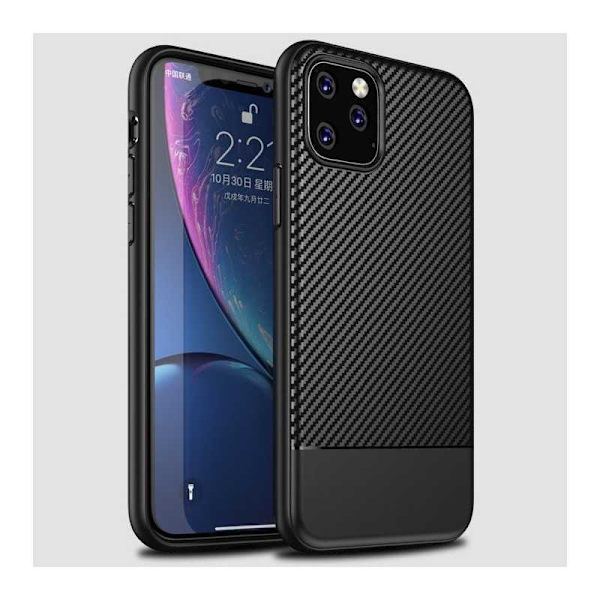 iPhone 11 Pro Max Stöttåligt Mobilskal FullCarbon Svart