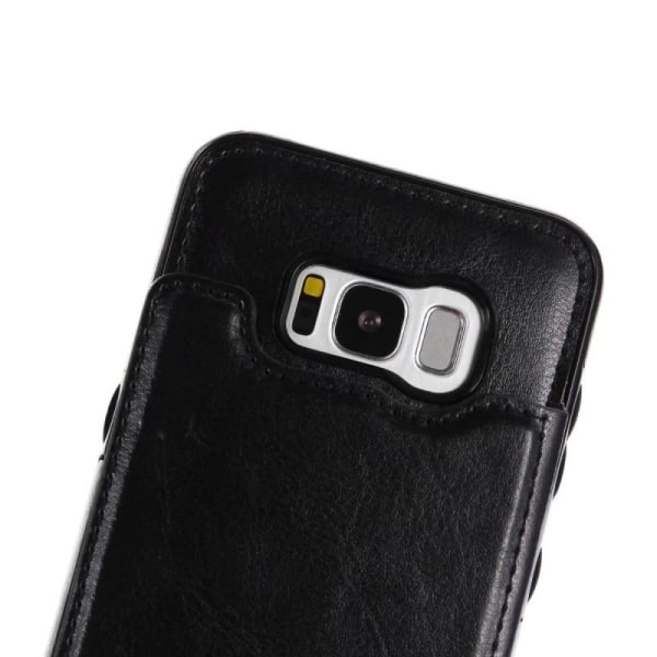 Samsung S8 Plus Shockproof Cover Card Holder 2-SLOT Flippr Svart