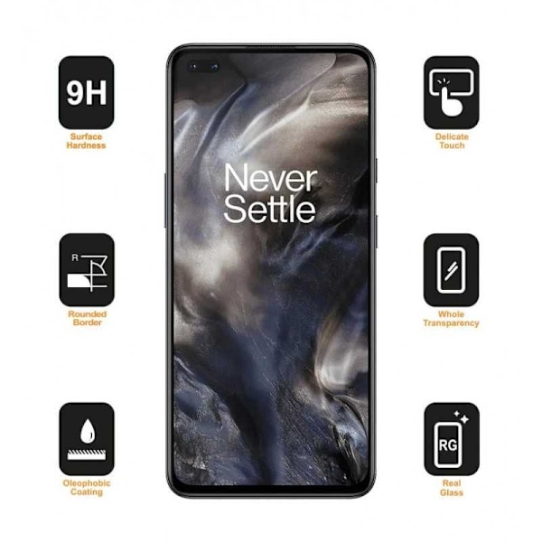 OnePlus Nord FullFrame Härdat glas 0.26mm 2.5D 9H Transparent