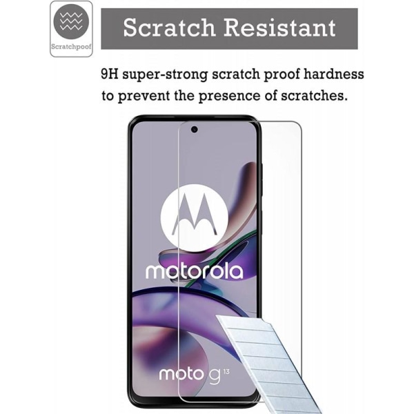 2-PAKKT Motorola Moto G13 / G23 herdet glass 0,26mm 2,5D 9H Transparent