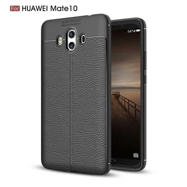 Mate 10 Lite Stöttåligt & Stötdämpande Skal LeatherBack Svart