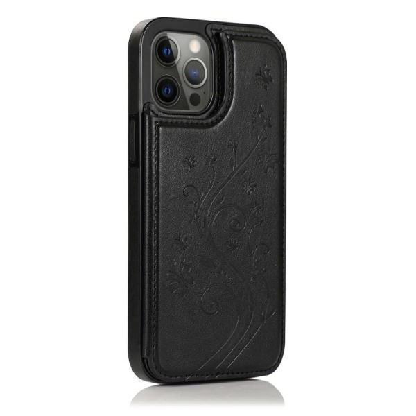 iPhone 15 Støtsikker deksel kortholder 3-POCKET Flippr V2 Black