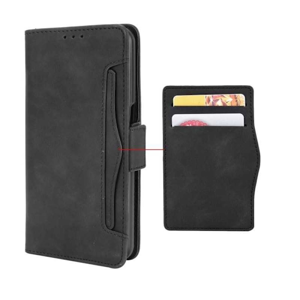 Google Pixel 7A pung etui PU læder 6-LOMMES Winston V3 Black