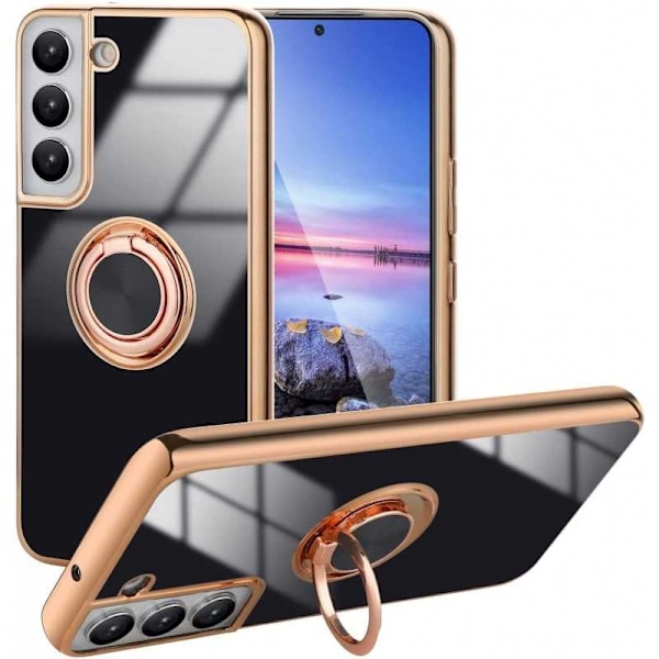 Samsung S21 FE tyylikäs ja iskunkestävä kotelo Flawless sormustelineellä Svart