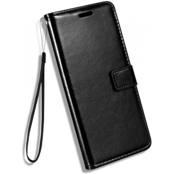 Zenfone 8 Flip Wallet Case PU-nahkainen 4-TASKKU Black