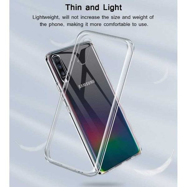 Samsung A70 stødabsorberende silikonecover Enkelt Transparent