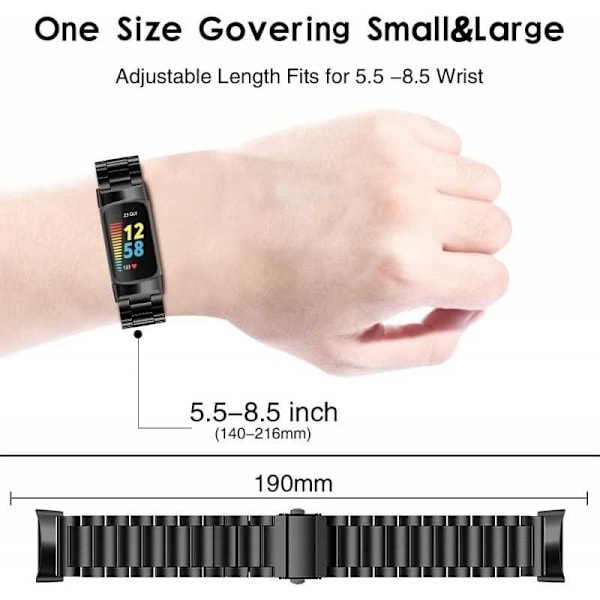 Metallirannekoru Fitbit Charge 4 musta Black