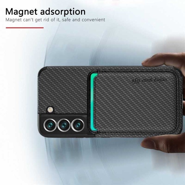 Iskunkestävä kuori Magsafe RFID:llä magneettikorttipidikkeellä S23 Plus Black