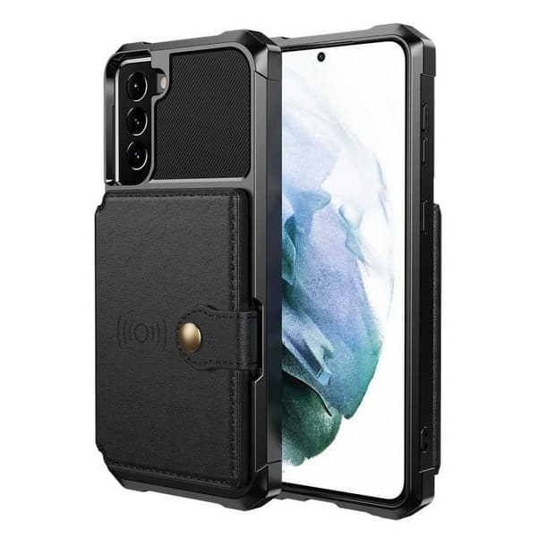 Samsung S21 Iskunkestävä Premium Cover 4-FACK Solid V3 Black