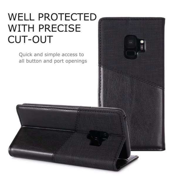 Samsung S9 Plus Elegant PU-lærveske med RFID-blokk Black