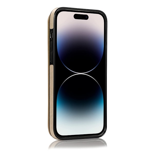 iPhone 14 Pro Max Stöttåligt Skal Korthållare 3-FACK Flippr V2 - Guld