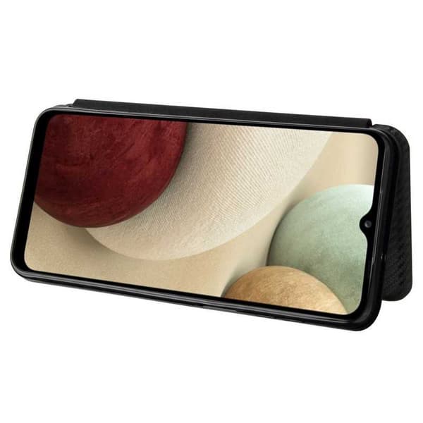 Samsung A12 Flipfodral Kortfack CarbonDreams Svart