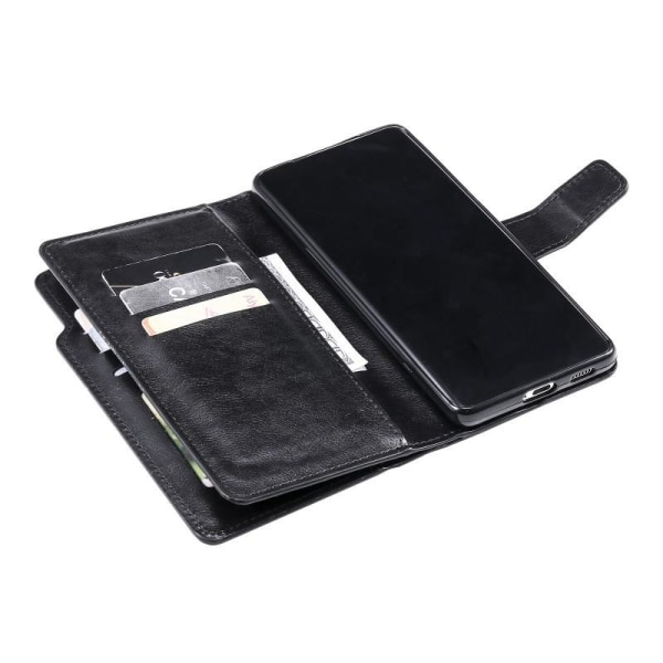 Samsung S22 Ultra Practical Wallet Case med 12-bakke Array V4 Black