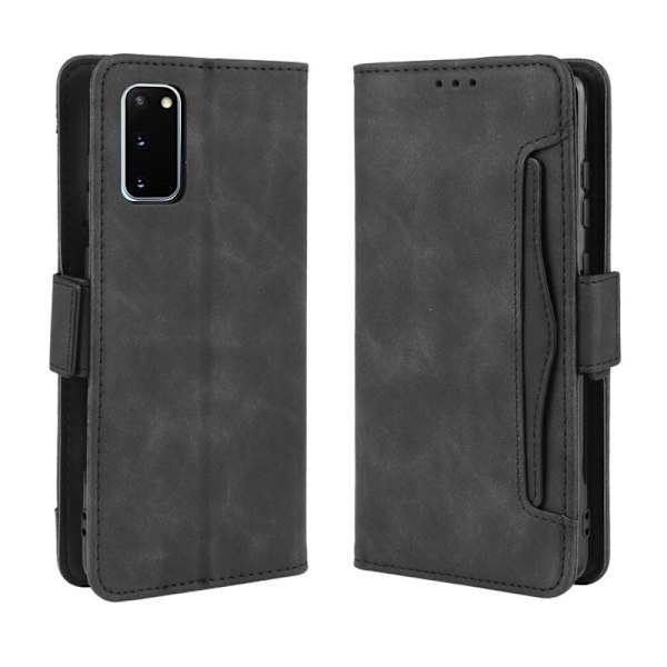 Samsung Galaxy S20 FE tegnebog etui PU-læder 6-LOMMES Winston V3 Black