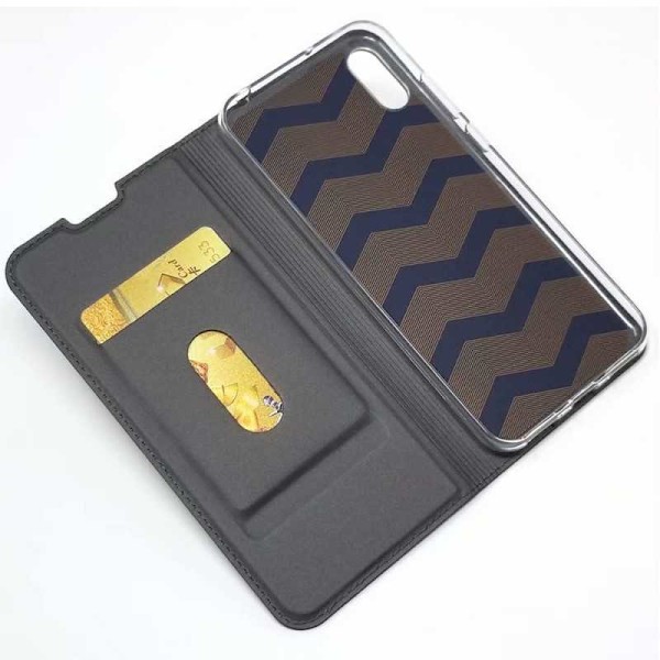 Huawei Y6 2019 Flipfodral Skin Pro med Kortfack Svart